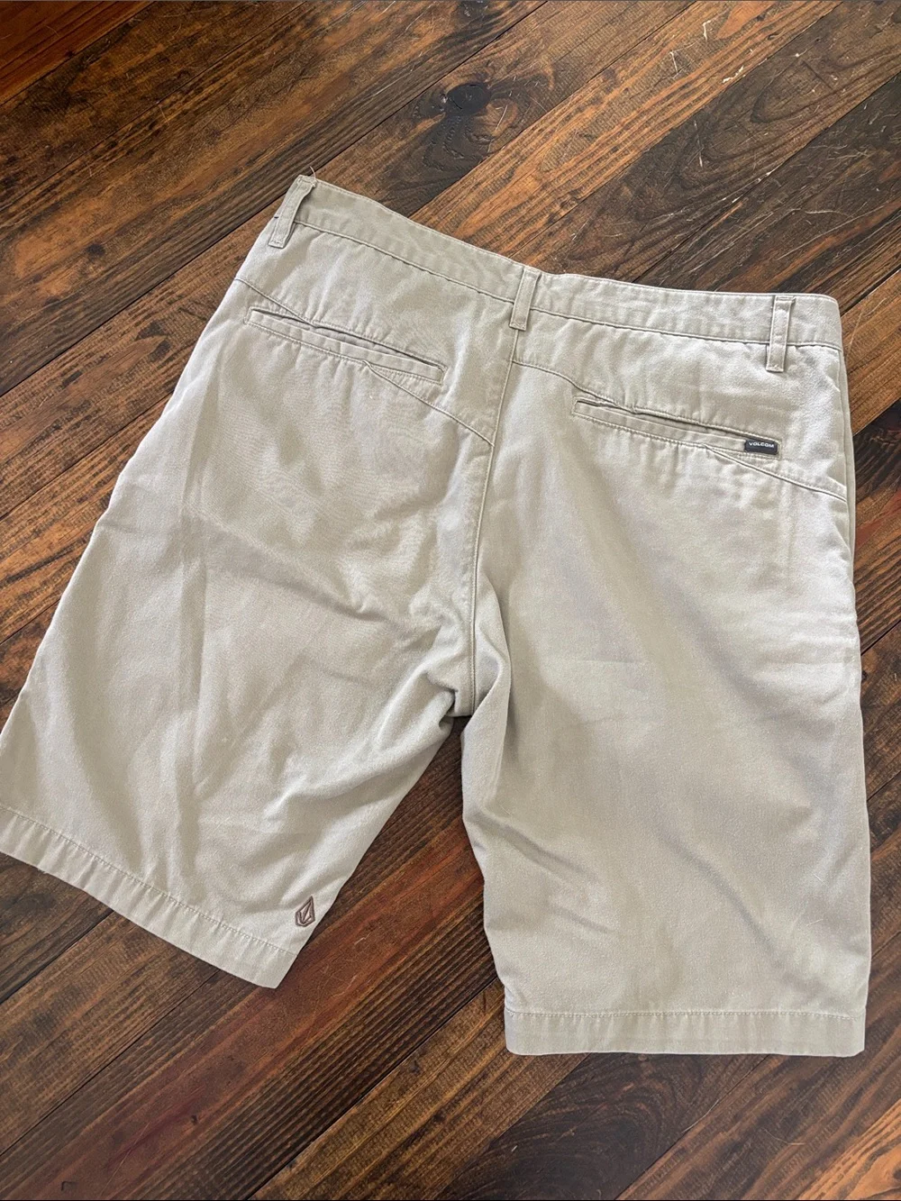 Volcom Men's Light Khaki Flat-Front Shorts